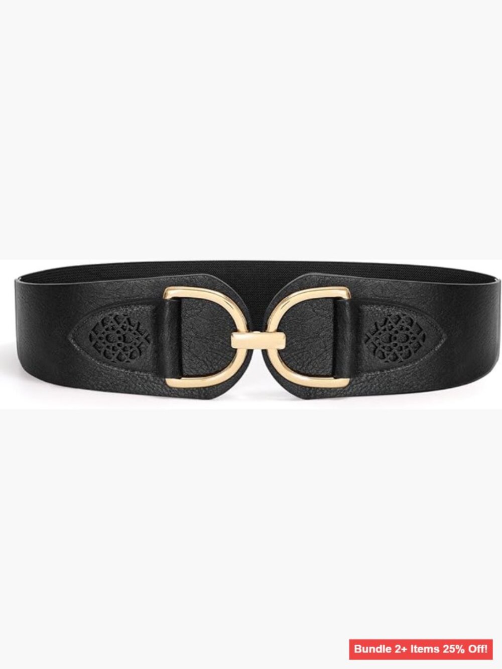 Vintage Stretchy Wide Belt with Chunky Buckle for Dresses Coats